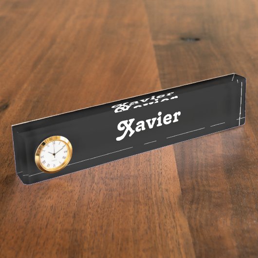 Desk Name Bord Xavier Naambordje (Zijkant)