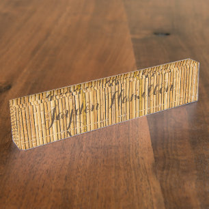 Desk Name plate - HAMbyWhiteGlove - Bamboo Naambordje