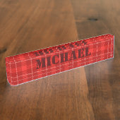 Desk Name plate - HAMbyWhiteGlove - Red Pset Naambordje (Zijkant)