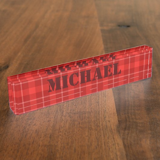 Desk Name plate - HAMbyWhiteGlove - Red Pset Naambordje (Zijkant)