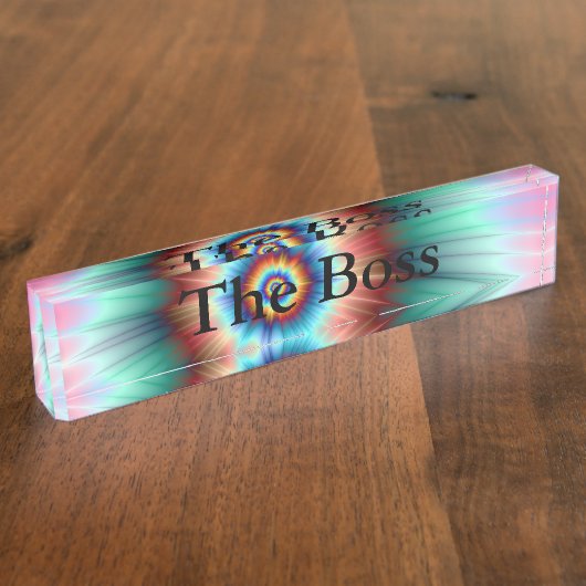 Desk Name plate Tie Dye Comet Naambordje (Zijkant)