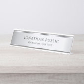 Desk Sign Name Bord Silver Watch Glamor Sjabloon Bureau Naambordje (Voorkant)
