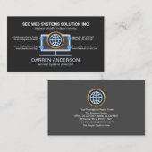 Desktop Computer Gray Placard Web SEO-technologie Visitekaartje (Voorkant / Achterkant)