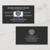 Desktop Computer Placard Web SEO-technologie Visitekaartje (Voorkant / Achterkant)