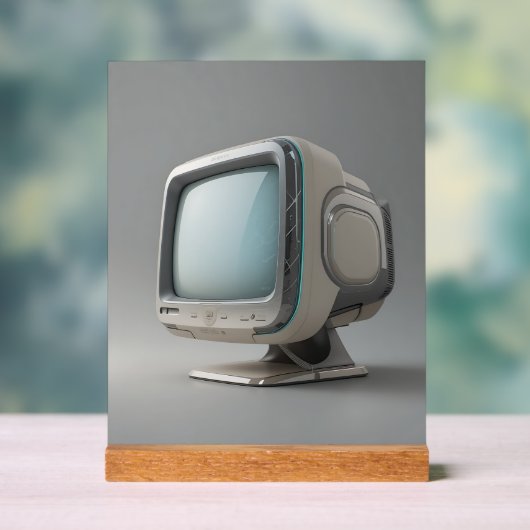 Desktop Dreams: The Retro Monitor Acryl Bord (Neutraal)