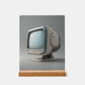 Desktop Dreams: The Retro Monitor Acryl Bord (Voorkant)