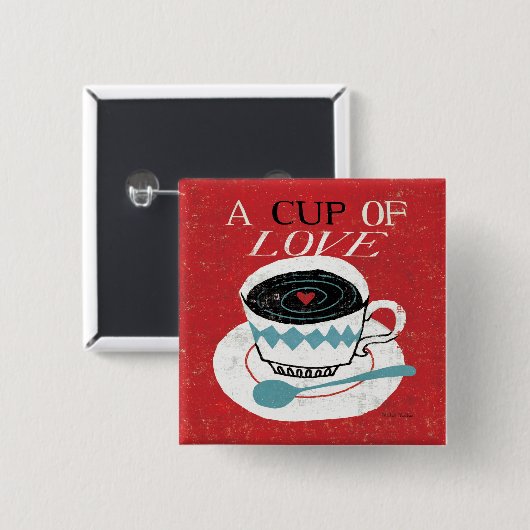  desktop - koffie vierkante button 5,1 cm (Voorkant /achterkant)