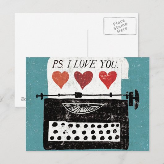  desktop - schrijfmachine briefkaart (Voorkant / Achterkant)