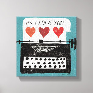 desktop - schrijfmachine canvas afdruk