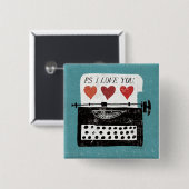  desktop - schrijfmachine vierkante button 5,1 cm (Voorkant /achterkant)