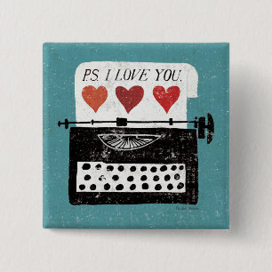 desktop - schrijfmachine vierkante button 5,1 cm