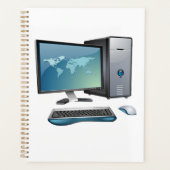 Desktopcomputer met monitor, toetsenbord en muis planner (Voorkant)