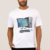 Desktopcomputer met monitor, toetsenbord en muis t-shirt (Voorkant)