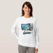 Desktopcomputer met monitor, toetsenbord en muis t-shirt (Voorkant volledig)