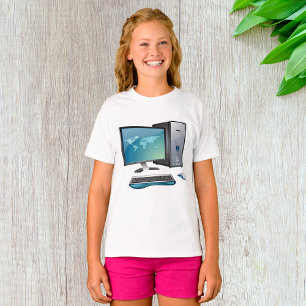 Desktopcomputer met monitor, toetsenbord en muis t-shirt