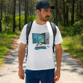 Desktopcomputer met monitor, toetsenbord en muis t-shirt