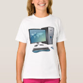 Desktopcomputer met monitor, toetsenbord en muis t-shirt (Voorkant)