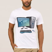 Desktopcomputer met monitor, toetsenbord en muis t-shirt (Voorkant)
