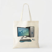 Desktopcomputer met monitor, toetsenbord en muis tote bag (Voorkant)