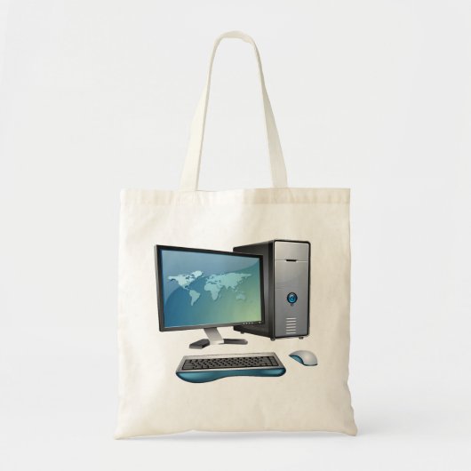Desktopcomputer met monitor, toetsenbord en muis tote bag (Voorkant)