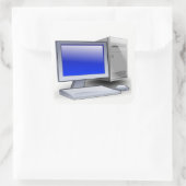 Desktopcomputer Vierkante Sticker (Tas)