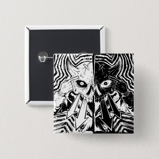 DesktopTelepathy Vierkante Button 5,1 Cm (Voorkant /achterkant)