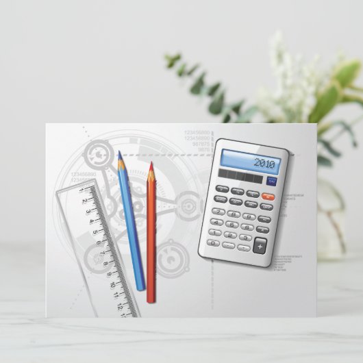 Desktopuitnodigingen van technici kaart (Staand voorkant)