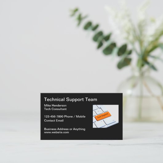 Deskundige Visitekaartjes voor technische support (Staand voorkant)