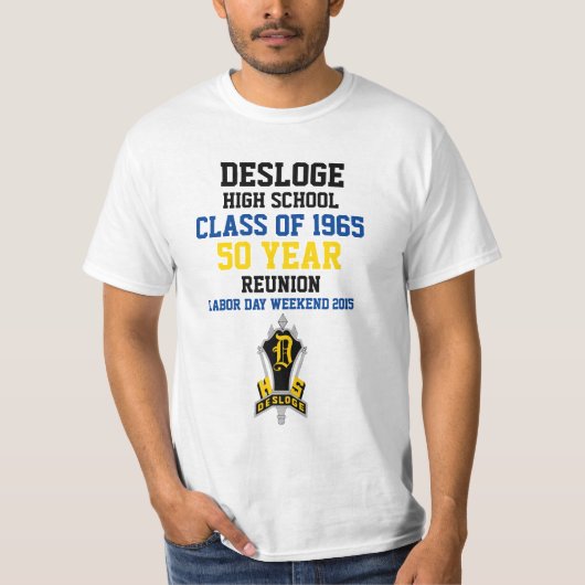 DESLOGE MIDDELBARE SCHOOL KLAS VAN 65 T-SHIRT (Voorkant)