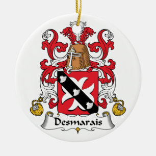 Desmarais Family Crest Keramisch Ornament