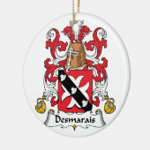 Desmarais Family Crest Keramisch Ornament (Links)