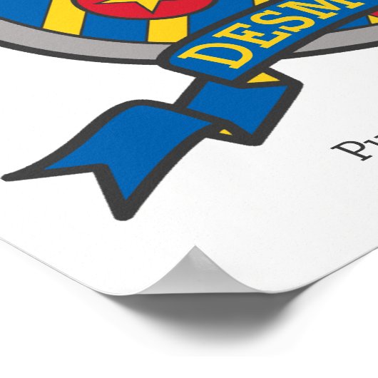 Desmond boys name meaning heraldry shield letter D Poster (Hoek)