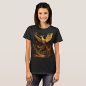"Desolate Magische Black & Golden Phoenix T-shirt" T-shirt (Voorkant volledig)