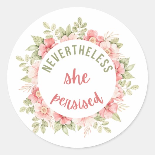 Desondanks bleef ze bestaan ronde sticker (Voorkant)