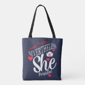 Desondanks bleef ze bestaan tote bag (Achterkant)