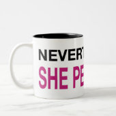 Desondanks bleef ze bij (2) tweekleurige koffiemok (Links)