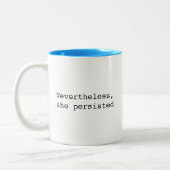 Desondanks bleef ze bij tweekleurige koffiemok (Links)