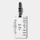 Desondanks bleef ze citaat behouden bagagelabel (Voorkant verticaal)