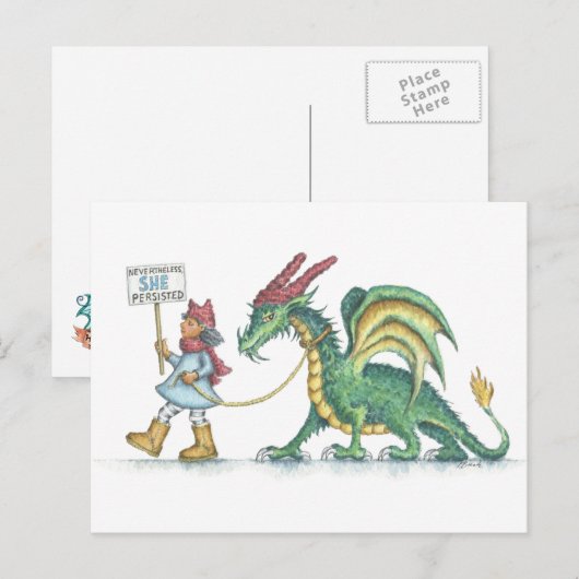 Desondanks bleef ze door (HBdragon briefkaart) Briefkaart (Voorkant / Achterkant)