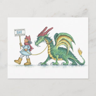 Desondanks bleef ze door (HBdragon briefkaart) Briefkaart