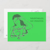 Desondanks bleef ze doorgaan (groen) briefkaart (Voorkant / Achterkant)