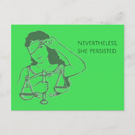 Desondanks bleef ze doorgaan (groen) briefkaart