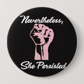 Desondanks bleef ze protesteren tegen Button (Voorkant)