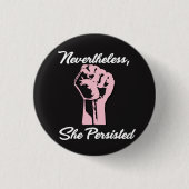 Desondanks bleef ze protesteren tegen Button (Voorkant)