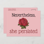 Desondanks bleef ze roze rood roze briefkaart (Voorkant / Achterkant)