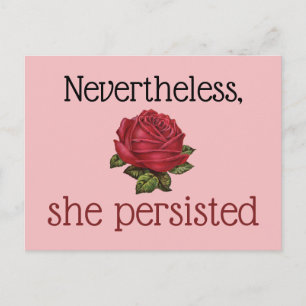 Desondanks bleef ze  roze rood roze briefkaart