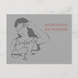 Desondanks bleef ze vasthouden (grijs) briefkaart