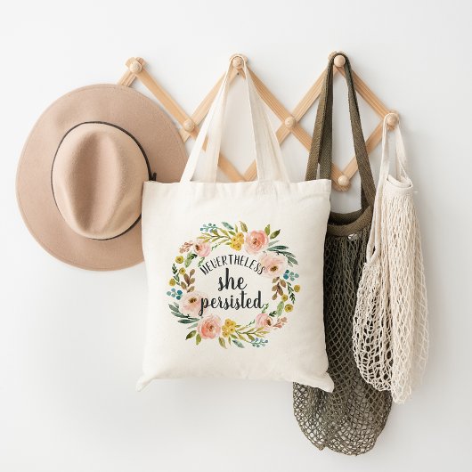 Desondanks bleef ze vasthouden | Kwijting Floral Tote Bag