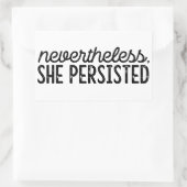 Desondanks bleef ze vasthouden rechthoekige sticker (Tas)