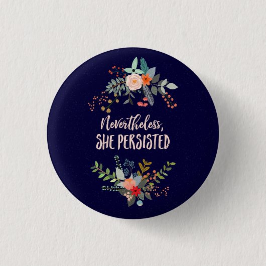 Desondanks bleef ze vasthouden ronde button 3,2 cm (Voorkant)